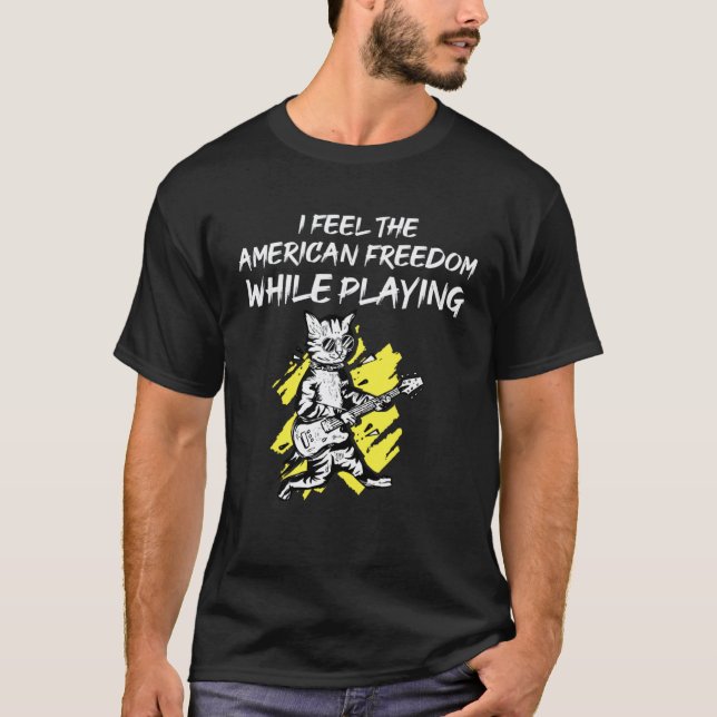 Camiseta Tocando Violão com a Liberdade Americana (Frente)