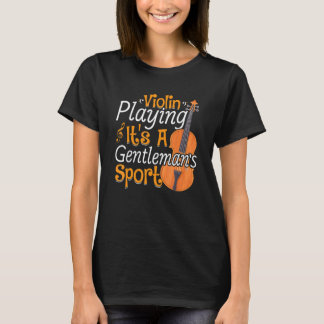 Camiseta Tocando Violino Violino Jogador de Música Violinis