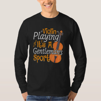 Camiseta Tocando Violino Violino Jogador de Música Violinis