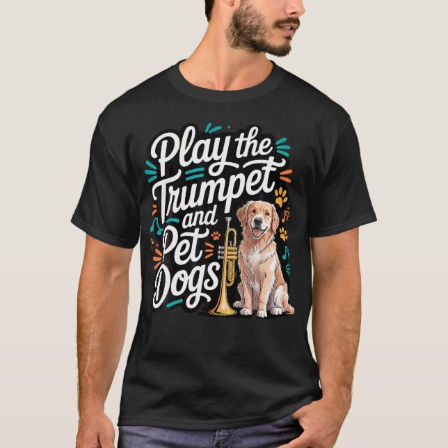 Camiseta Tocar a Trombeta e Acariciar Cães Banda Marcial de (Frente)