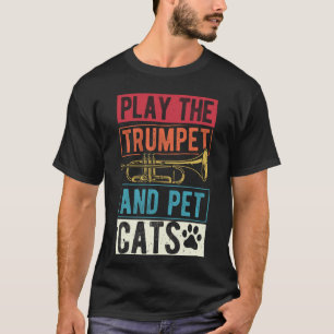 Camiseta TOCAR A TROMBETA E ACARICIAR GATOS Amante de Gatos