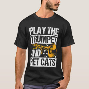 Camiseta TOCAR A Trombeta E ACARICIAR GATOS Trombeta Gato L