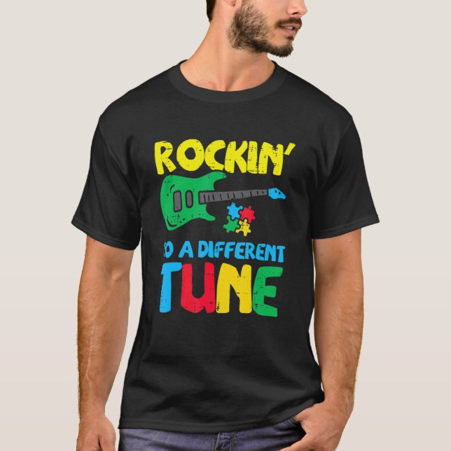 Camiseta Tocar Ao Diferente Tom Guitarra Conscientização do (Frente)