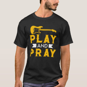 Camiseta Tocar e Rezar Guitarrista Cristão Religioso Gu
