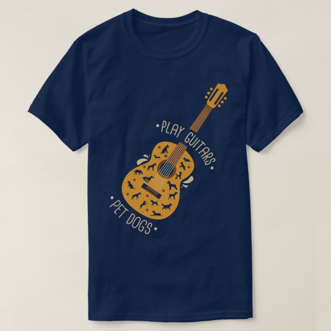 Camiseta Tocar Guitarras Pet Dogs I Dog E Music Lovers I Gu (Frente do Design)