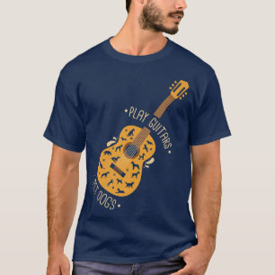 Camiseta Tocar Guitarras Pet Dogs I Dog E Music Lovers I Gu