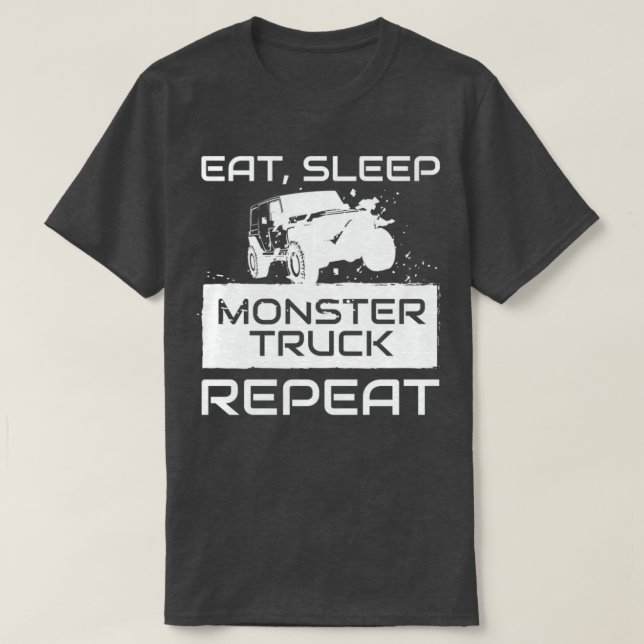 Camiseta Tocar o Sleep Monster Truck Repetit Car Tuning (Frente do Design)