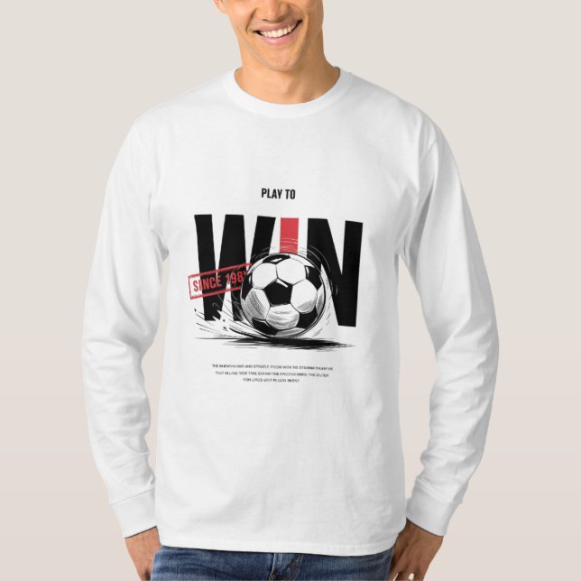 Camiseta "Tocar para ganhar - Campeão de Futebol Hoodie" 🏆 (Frente)