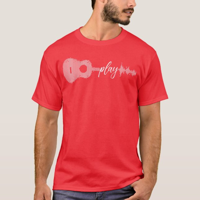 Camiseta Tocar Presente de Guitarrista de Guitarra Acústica (Frente)