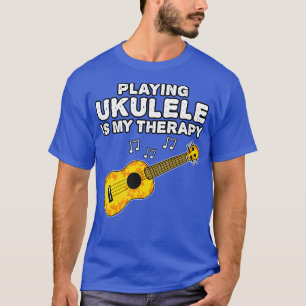 Camiseta Tocar Ukulele É Minha Terapia Ukulelista Engraçado
