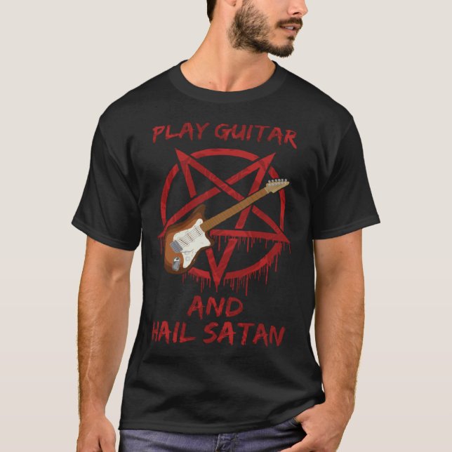 Camiseta Tocar violão e louvar Satanás (Frente)