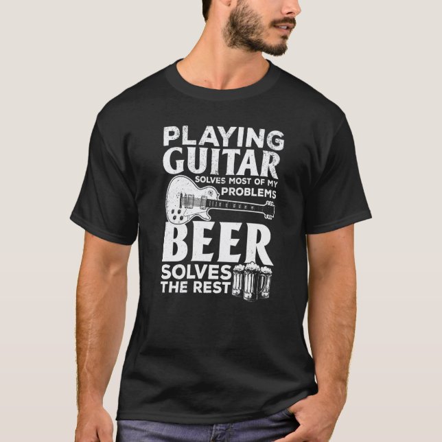 Camiseta Tocar Violão Resolve A Maioria Dos Meus Problemas  (Frente)
