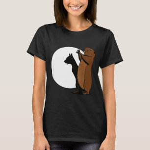 Camiseta Tocas de sombra engraçadas de marmota cachorro div
