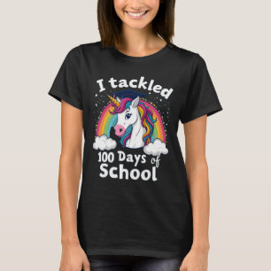 Camiseta Tocei 100 Dias de Design de Unicórnio Escolar