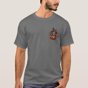 Camiseta Toco de Esqueleto Azul do Dia das Bruxas
