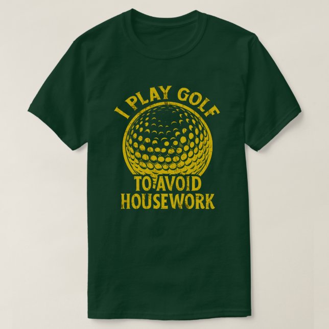 Camiseta Toco Golfe para Evitar o Presente de Golfe Engraça (Frente do Design)