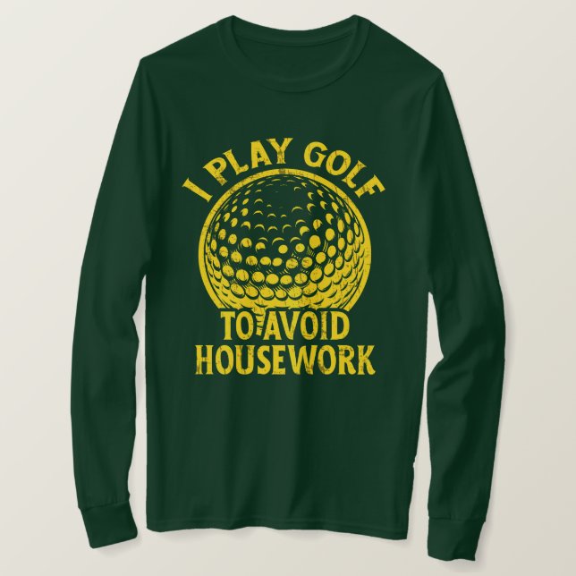 Camiseta Toco Golfe para Evitar o Presente de Golfe Engraça (Frente do Design)
