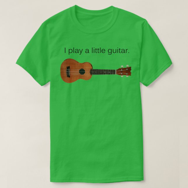 Camiseta Toco um Pouco de Violão Engraçado Pun Ukulele Play (Frente do Design)