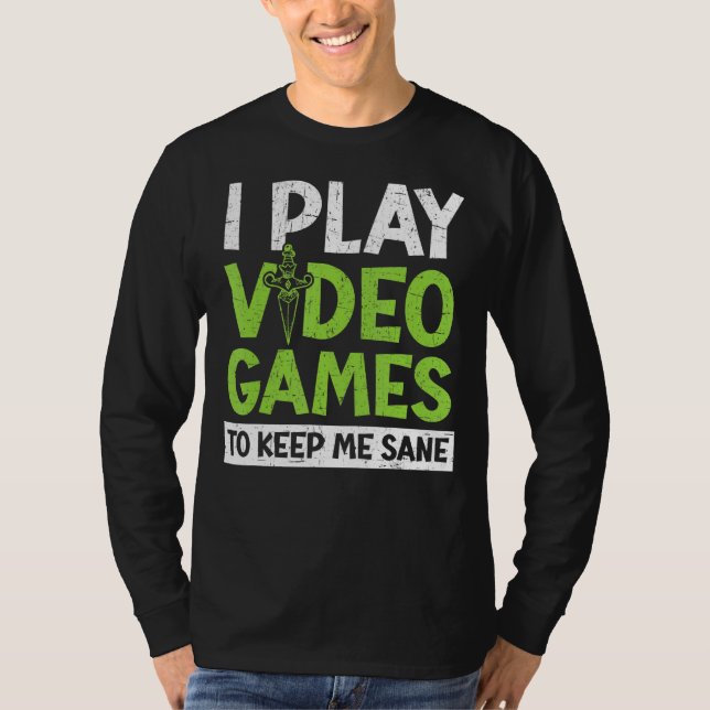 Camiseta Toco Videos games Para Me Manter Sane Console Game (Frente)