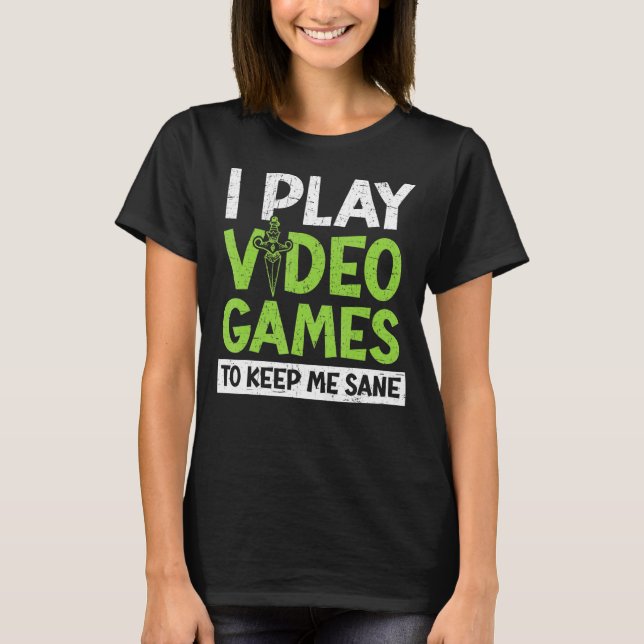 Camiseta Toco Videos games Para Me Manter Sane Console Game (Frente)