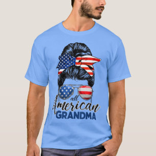 Camiseta Toda a Avó Americana dos EUA Sinalizador Mensageir