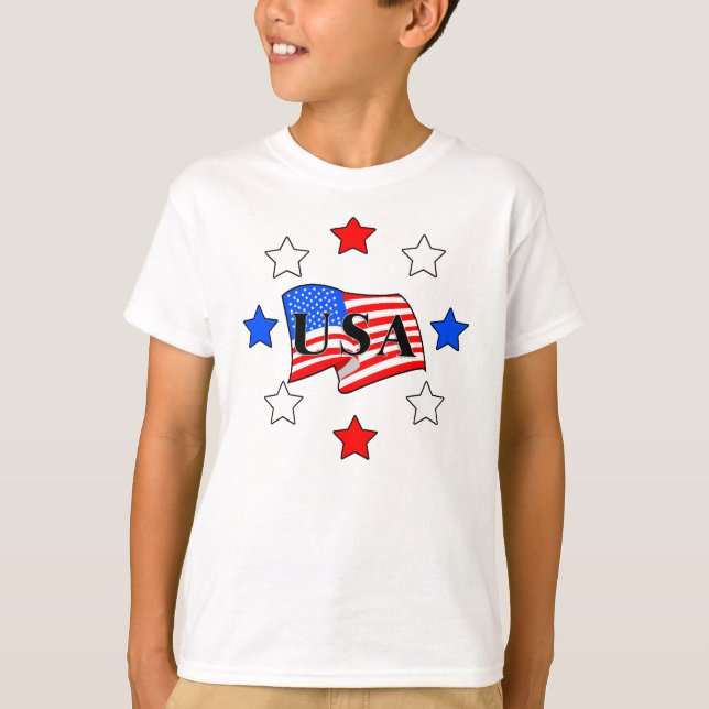 Camiseta Toda a bandeira e estrelas dos EUA (Frente)