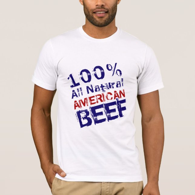 Camiseta Toda a carne americana natural (Frente)