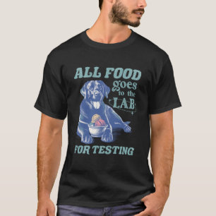 Camiseta Toda a Comida vai para o laboratório preto para o 