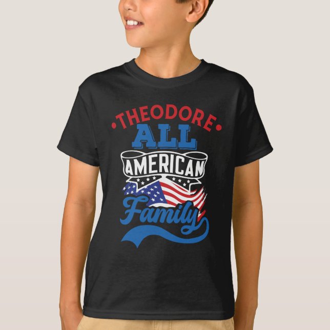 Camiseta Toda a família americana 4 de julho, correspondênc (Frente)