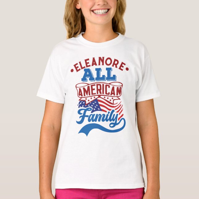 Camiseta Toda a família americana 4 de julho, correspondênc (Frente)