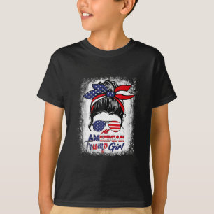 Camiseta Toda a garota americana Trump 4 de julho de cabelo