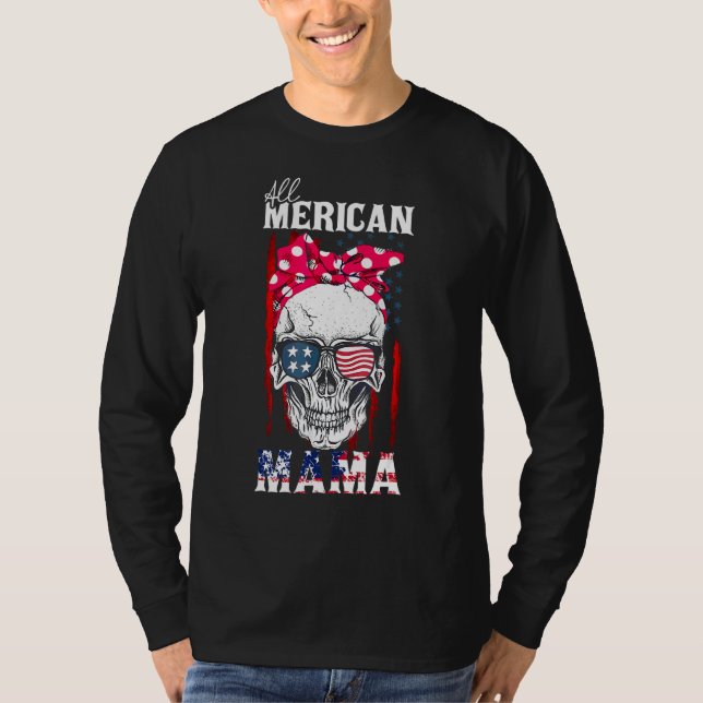Camiseta Toda a Mãe Americana Skull Mãe Arco Americana (Frente)