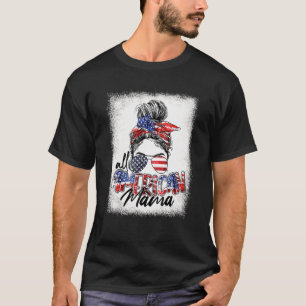 Camiseta Toda a Mama Americana Mensagem Bun Hair Estilo Ame