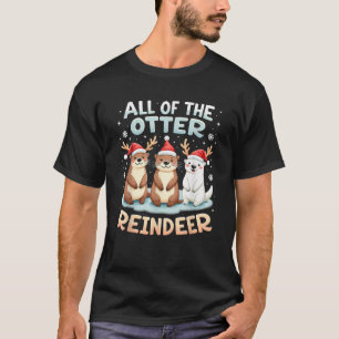 Camiseta Toda A Outra Reindeer Xmas Santa Hat Engraçado Chr