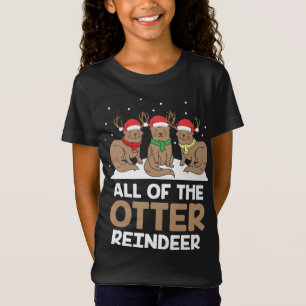 Camiseta Toda A Rebelde Otter Adorável Pajam De Natal