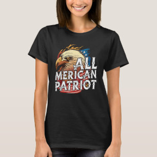 Camiseta Toda Bandeira Águia Americana Patriot 4 De Julho D