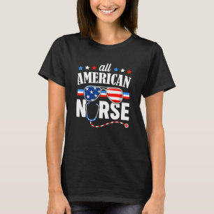 Camiseta Toda Enfermeira Americana Bandeira Patriótica Usa