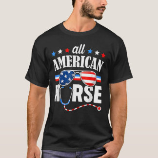 Camiseta Toda Enfermeira Americana Bandeira Patriótica USA 