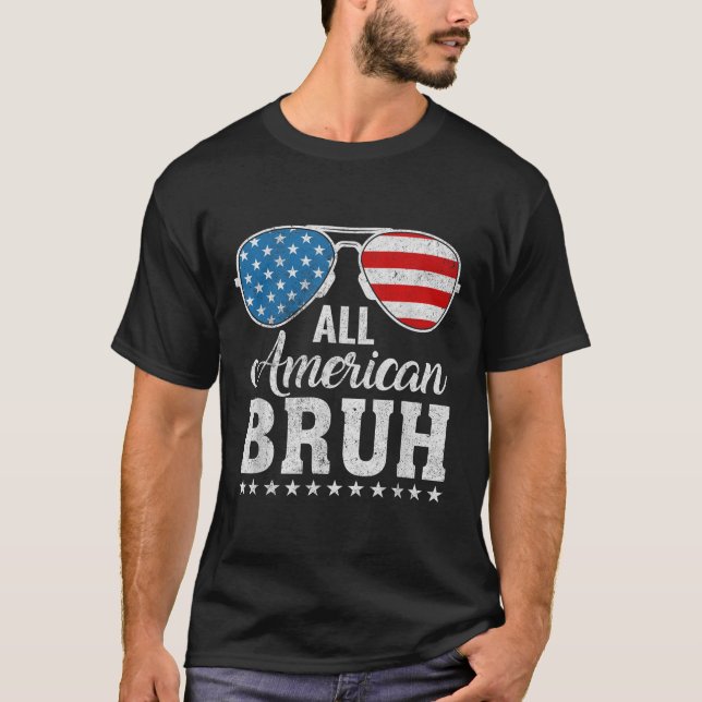 Camiseta Toda Família Bruh Matching Americana Patriótica 4º (Frente)