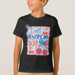 Camiseta Toda Garota Americana Coquette Laço 4 De Julho Pat