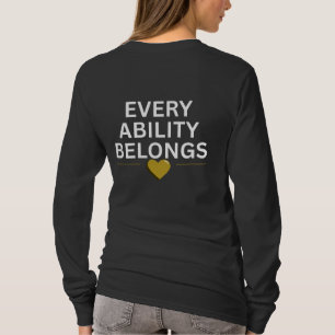 Camiseta Toda Habilidade Pertence Coração Inclusivo