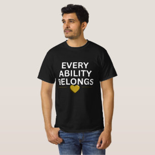 Camiseta Toda Habilidade Pertence Coração Inclusivo