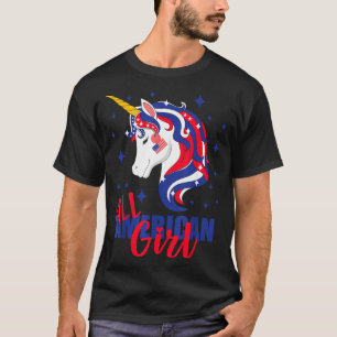 Camiseta Toda menina americana bandeira dos EUA 4 de julho 
