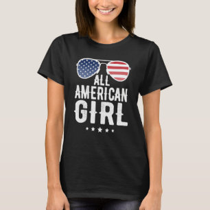 Camiseta Toda Menina Americana Em 4 De Julho Nos Orgulho Pa