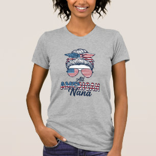 Camiseta Toda Nana Patriótica Americana Design de Coqueiro