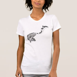 CAMISETA TODA SOBRE O T-SHIRT ENGRAÇADO BAIXO DA PESCA