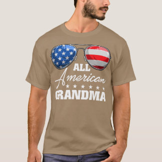 Camiseta Toda Vovó Americana USA Bandeira Óculos Solares 4º