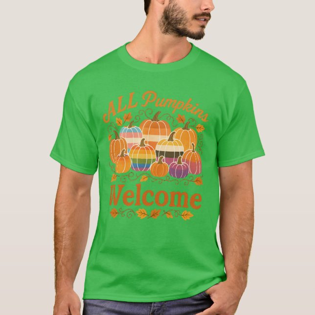 Camiseta Todas as abóboras são bem-vindas - Bandeiras de Pr (Frente)