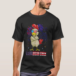 Camiseta Todas as americanas galinhas engraçadas 4 de julho