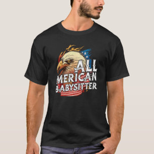 Camiseta Todas as Babás Americanas 4 De Julho Águia Bandeir